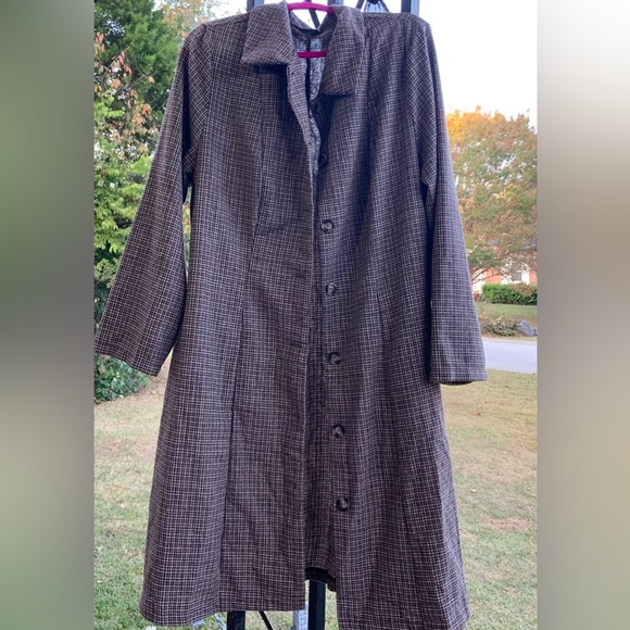 Plaid tweed trench coat NWOT - Picture 5 of 6